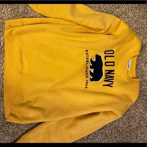 Mustard yellow mens old navy sweatshirt.